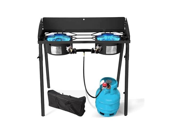 Red Mountain Valley Two Burner Outdoor Portable Gas Stove - Image 1
