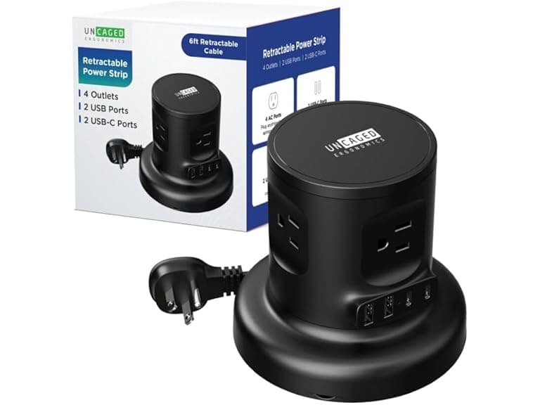 Retractable Power Strip with USB - Image 1