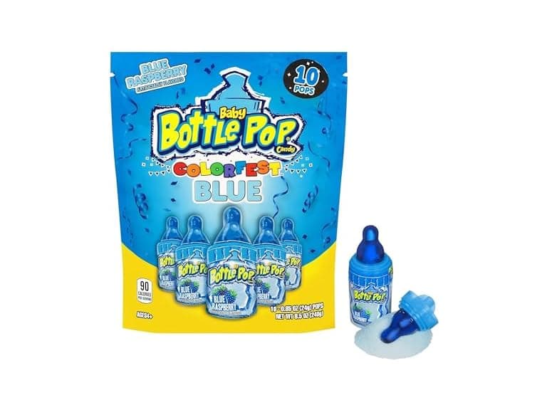 10Ct Baby Bottle Pop Blue Raspberry Lollipops - Image 1