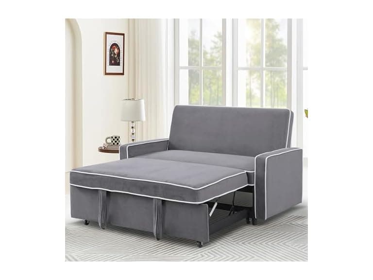SumKea 3-in-1 Convertible Sofa Sleeper Bed 2-Seat Loveseat - Image 1