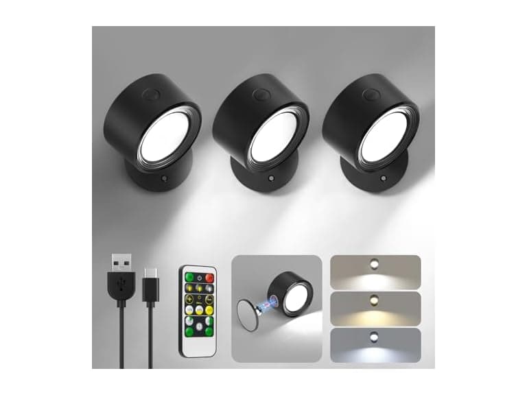 Lightbiz LED Wall Lights w/ Remote 3Pk - Image 1