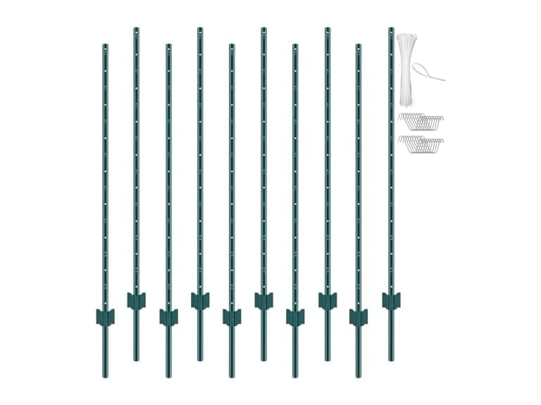 5 Feet Fence Post, 10 Pack U-Channel Heavy Duty - Image 1