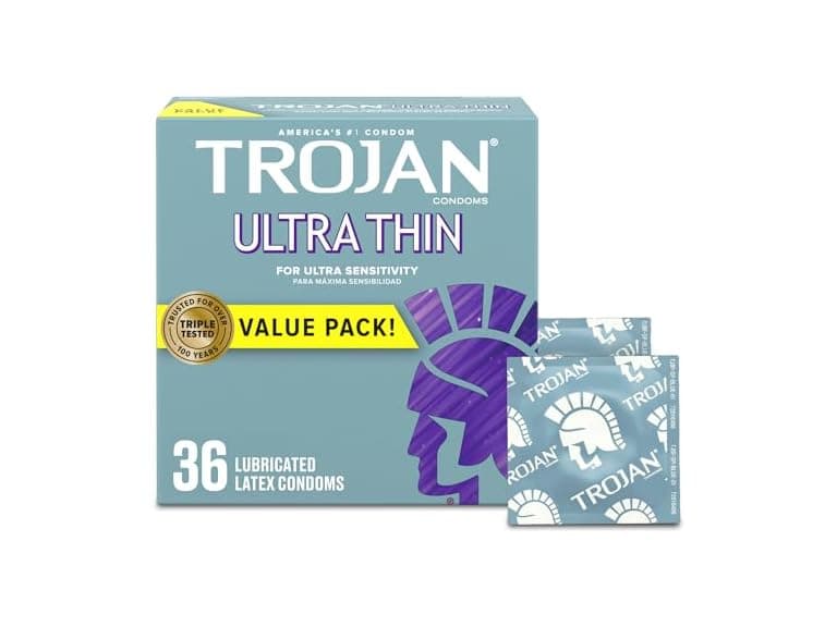 TROJAN Ultra Thin Condoms 36 Count Value Pack - Image 1