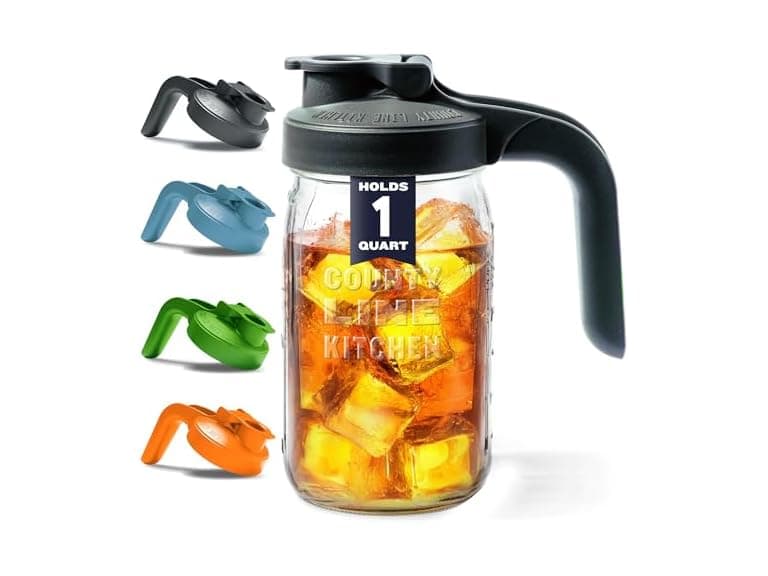 County Line Kitchen Glass Mason Jar Pitcher with Lid - Image 1