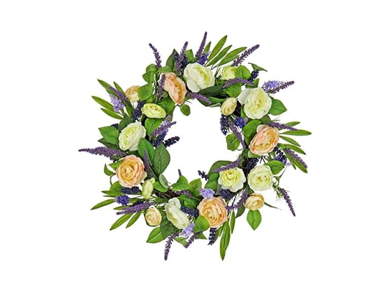 National Tree Company 24" Artificial Spring Wreath with Woven Base - Image 1