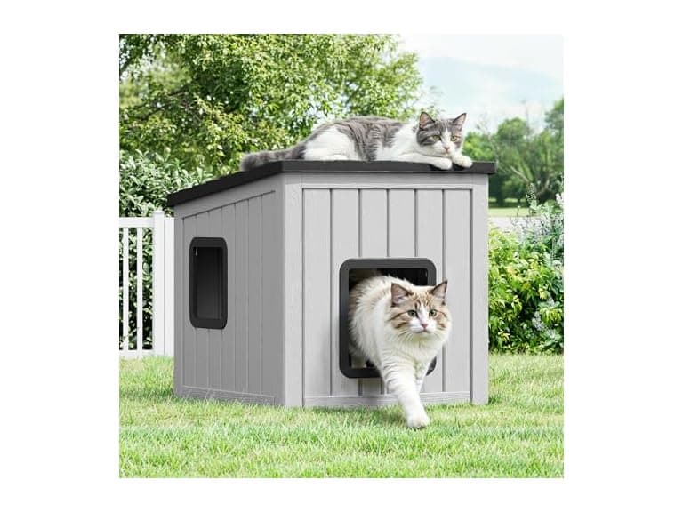 LHBcraft Outdoor Cat House Weatherproof - Image 1
