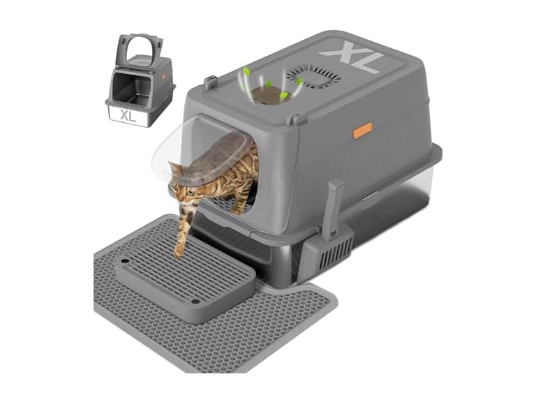 XL Stainless Steel Cat Litter Box w/ Lid - Image 1