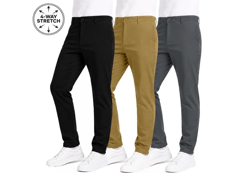 Mens Super Stretch Knit Chino Pants - Image 1