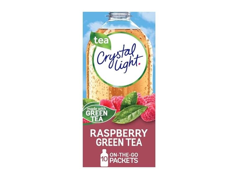 10CT Crystal Light Raspberry Green Tea Packets - Image 1
