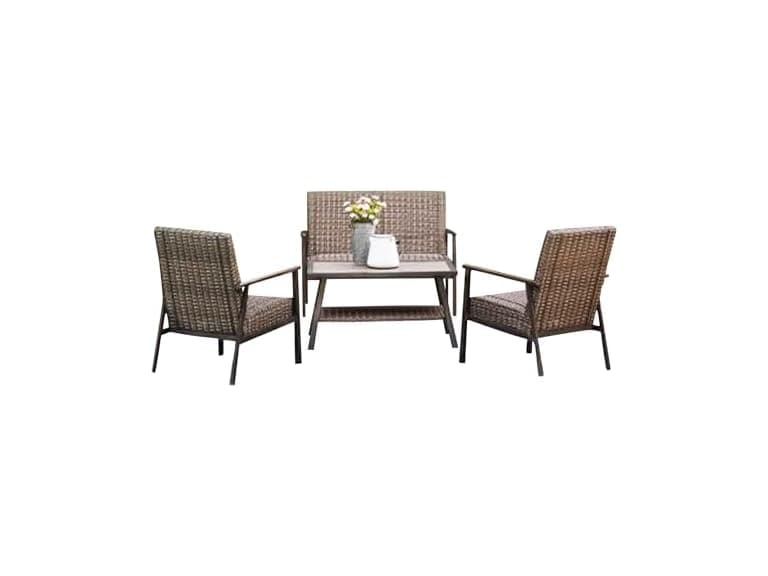 Four Seasons Courtyard Nantucket 4 Piece Patio Furniture Set - Image 1