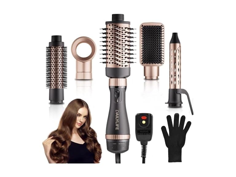 DAILYLIFE Blow Dryer Brush with 5 Attachments - Image 1