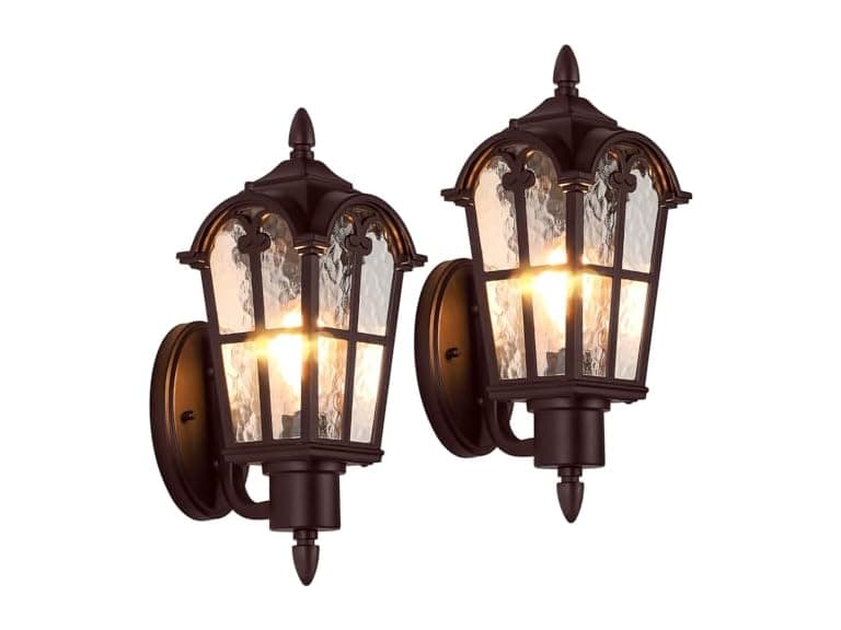 BesLowe 2-Pack Outdoor Wall Light Brown - Image 1