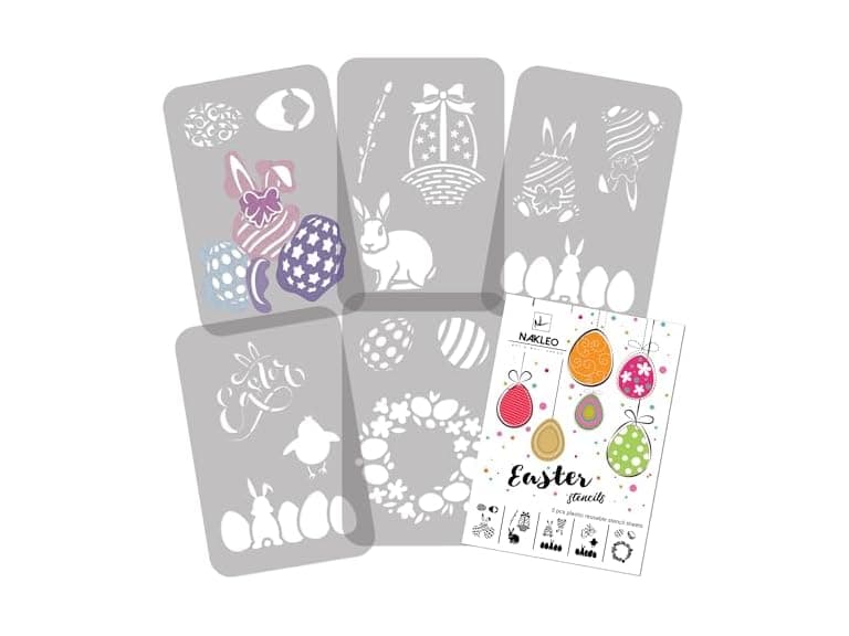 NAKLEO Easter Painting Stencils Set 5 A4 - Image 1