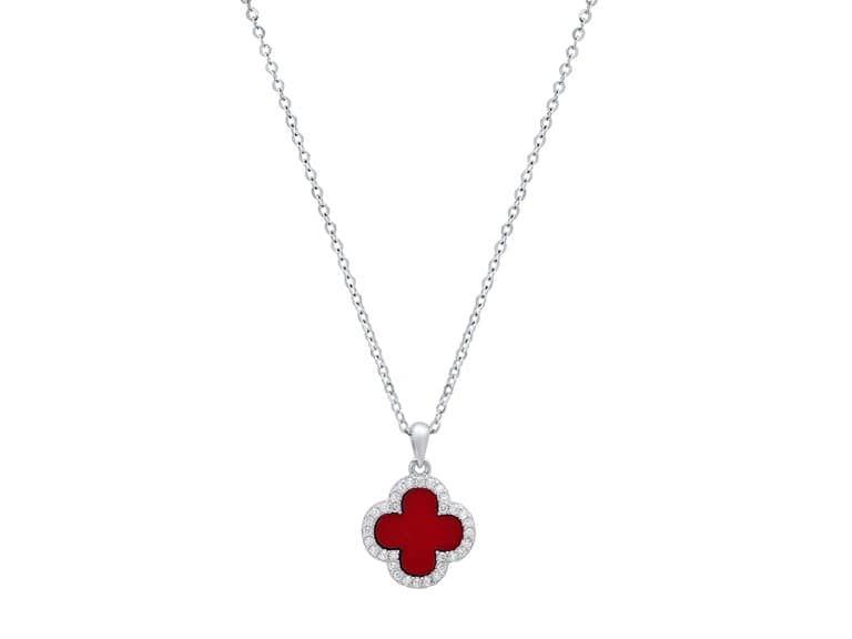 Red Clover, Moissanite Diamond Necklace - Image 1