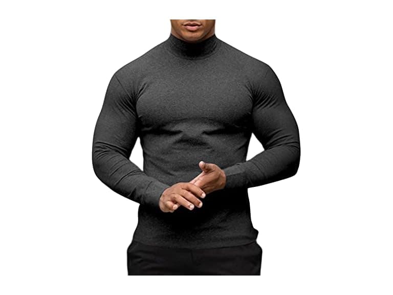 Aulemen Men (M) Mock Turtleneck Long Sleeve Top - Image 1