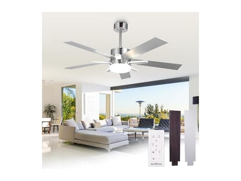 Parrot Uncle 52 Inch Silver Ceiling Fan - Image 1