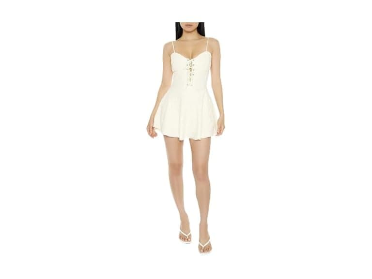 Forever 21 (S) Lace-Up Sweetheart Mini Dress - Image 1