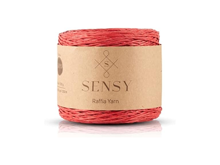 Sensy Premium 274 Yards Raffia Yarn (Red) - Image 1