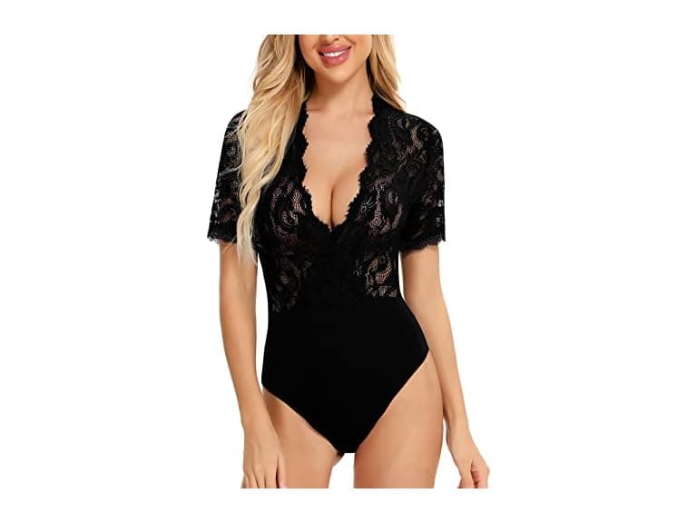 Gladiolus Women (M) Sexy V Snap Crotch Bodysuit - Image 1