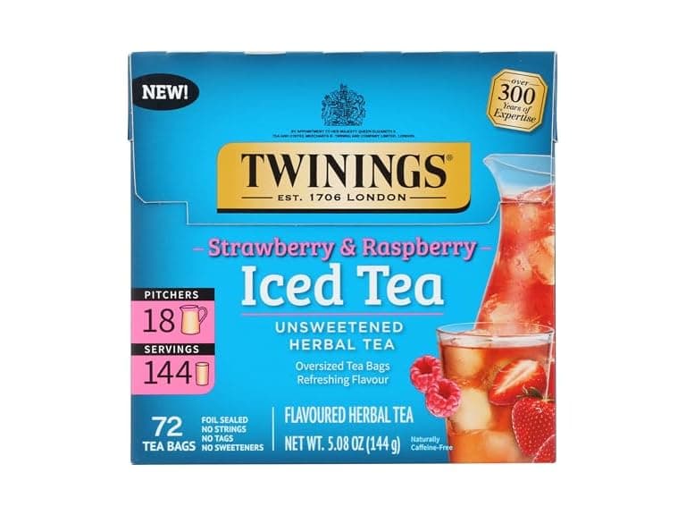 Twinings, Tea Iced Herbal Strawberry Raspberry, 72 Count - Image 1