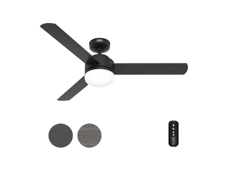 Hunter Fan 52 Inch Matte Black Indoor Ceiling Fan - Image 1