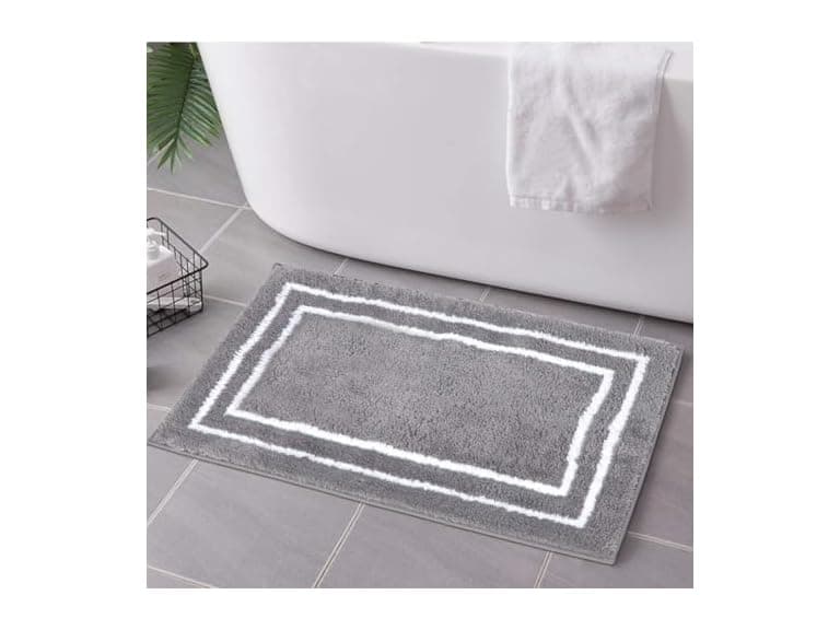 Uphome Gray Bath Mat for 18x24 Modern Rug - Image 1
