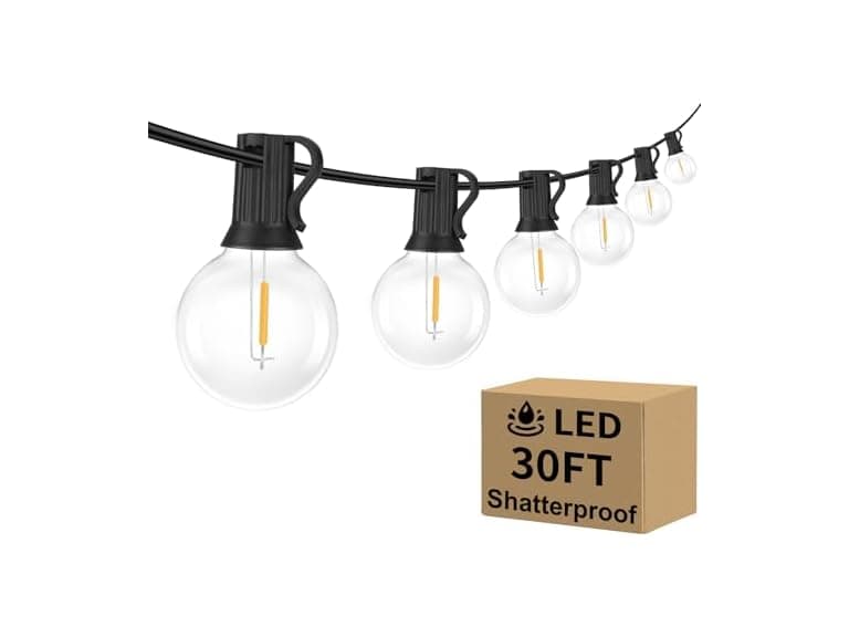 Outdoor G40 LED Globe String Lights 30Ft Dimmable - Image 1