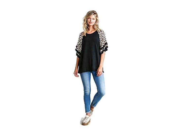 Umgee Women (M) Layered Bell Sleeve Tunic Top - Image 1