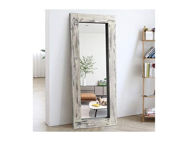 KIAYACI Full Length Mirror Wood Frame Wall Mounted Mirror - Image 1