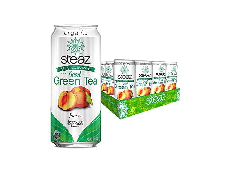 12Pk Steaz Organic Iced Green Tea, Peach - Image 1