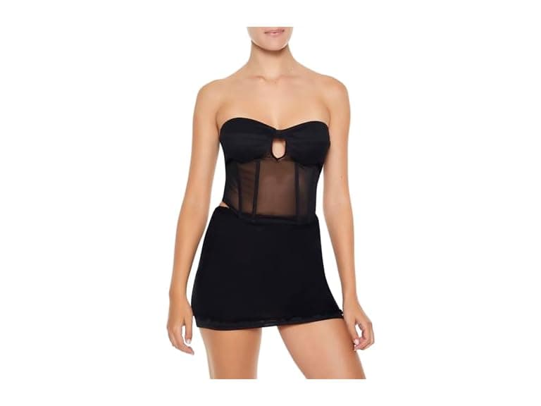 Forever 21 (L) Mesh Sweetheart Tube Top - Image 1
