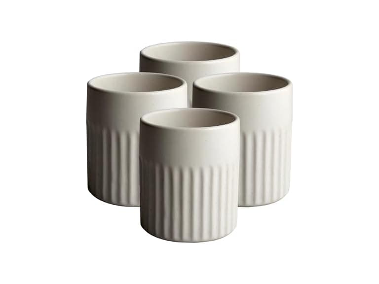 Goodies White Ribbed Water Cup - Image 1