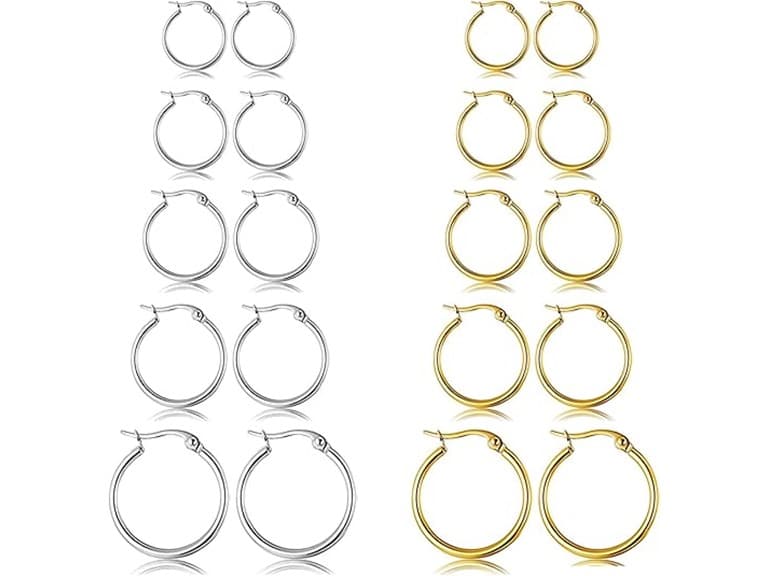 Essential Hoop Earring Set (20mm–80mm) - Image 1
