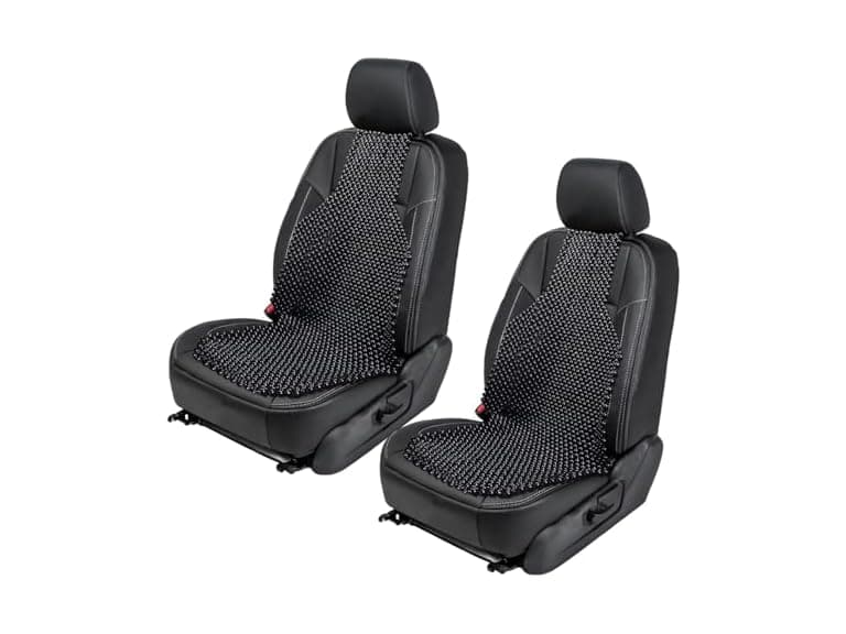 Zone Tech SE0036 Black Wood Beaded Seat Cushion 2 pack - Image 1