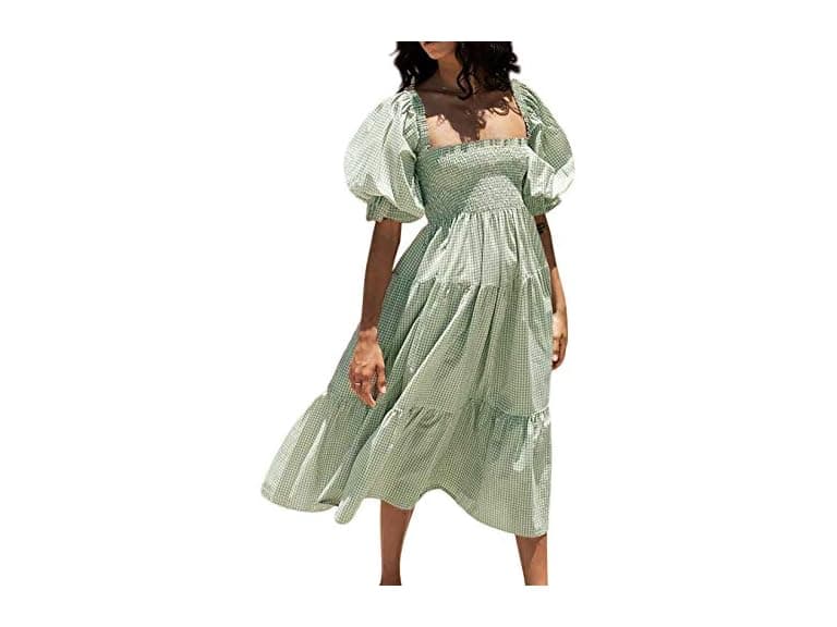 R.Vivimos Women (XL) Summer Cotton Puff Bow Dress - Image 1