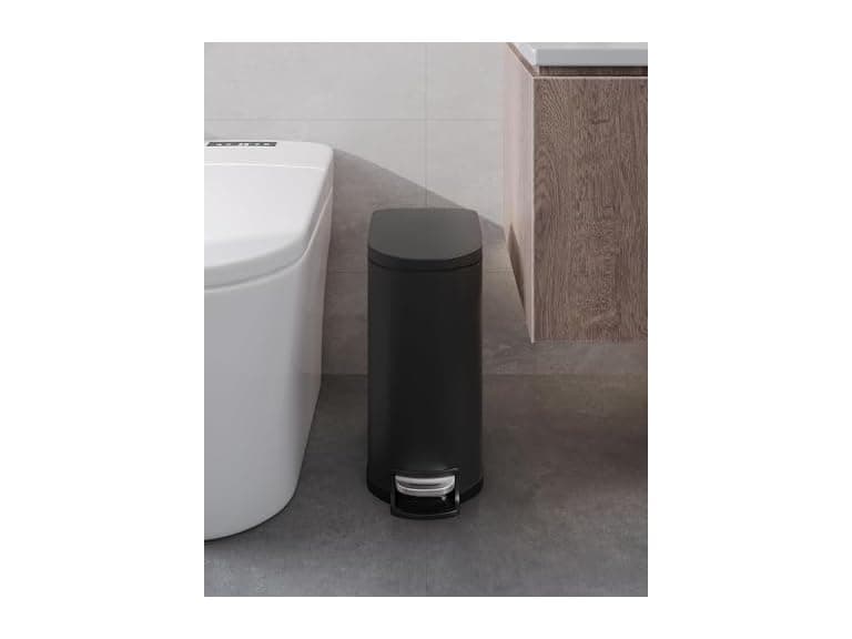 Takywep 13 Gal/50L & 2.6 Gal/10L Stainless Steel Trash Can Combo Set Black - Image 1