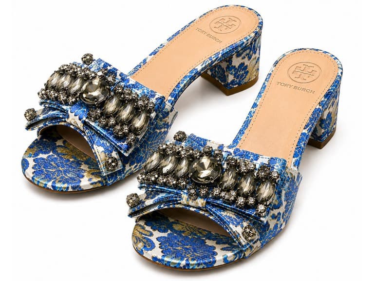 Tory Burch Blue Valentina Sandals - Image 1
