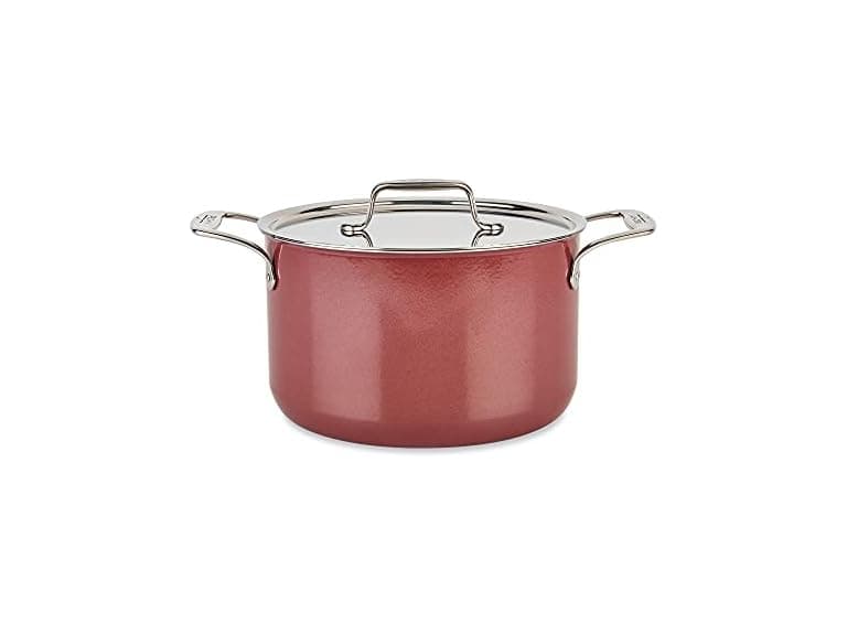 All-Clad Soup Pot with Lid, 4 quart, Rose Quartz (Open Box) - Image 1