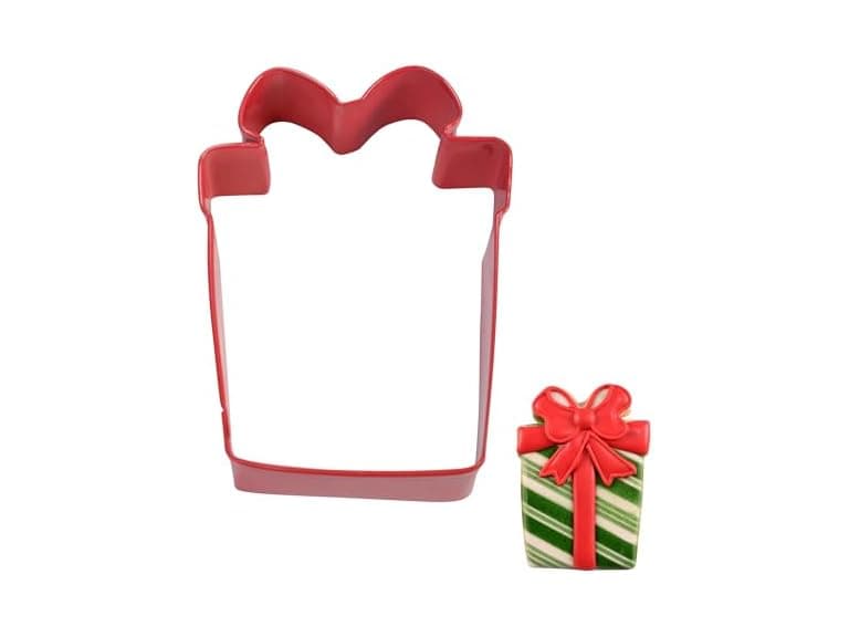 R&M Christmas Gift 3.5" Cookie Cutter, Red - Image 1