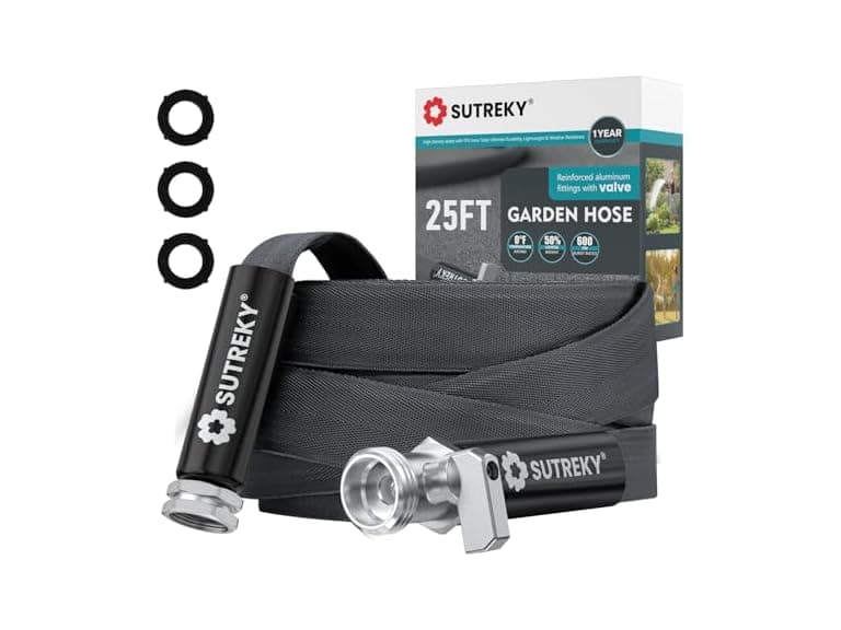 SUTREKY 25ft Garden Hose with Valve - Image 1