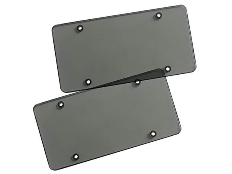 Zone Tech Clear Smoked License Plate, 2 Pack - Image 1