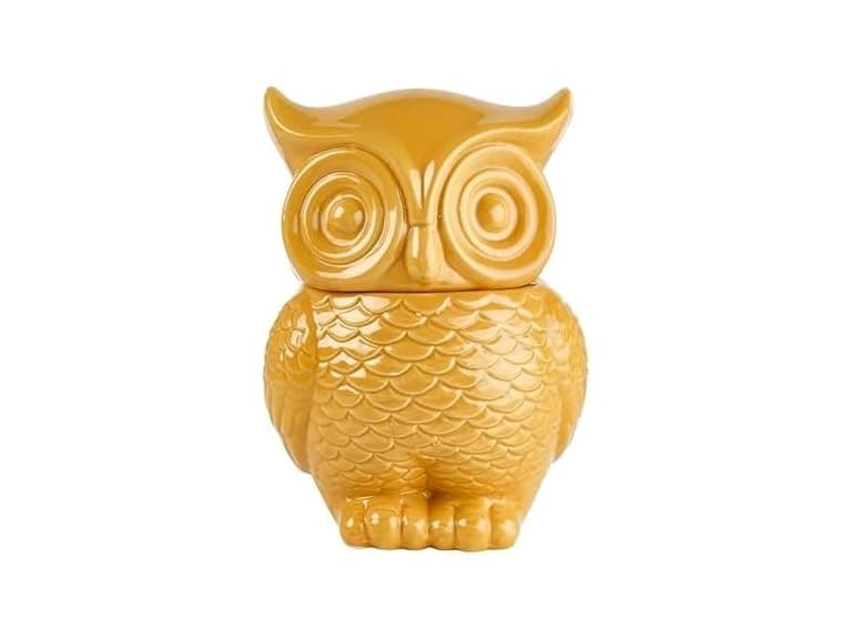 Elements 6.22x5.67x8.7 Inch Tan Ceramic Owl Cookie Jar - Image 1