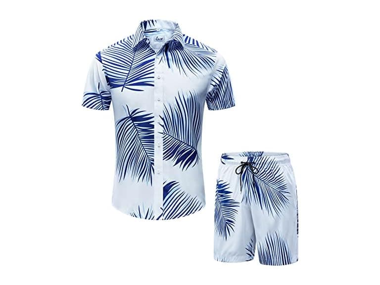 Euow Men (XXL) Hawaiian Shirts Casual Button Shirt - Image 1