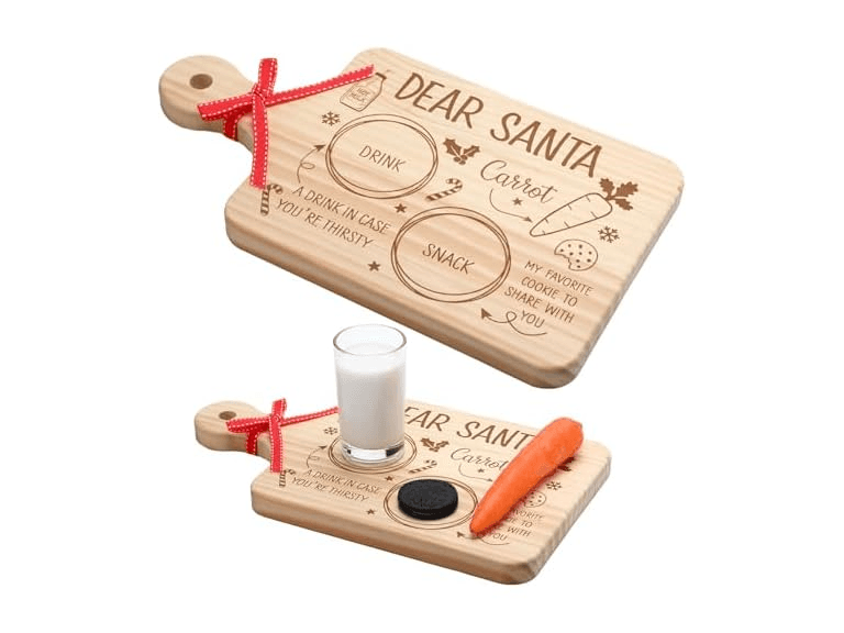 Santa Cookie Plate Wooden Tray- Dear Santa - Image 1