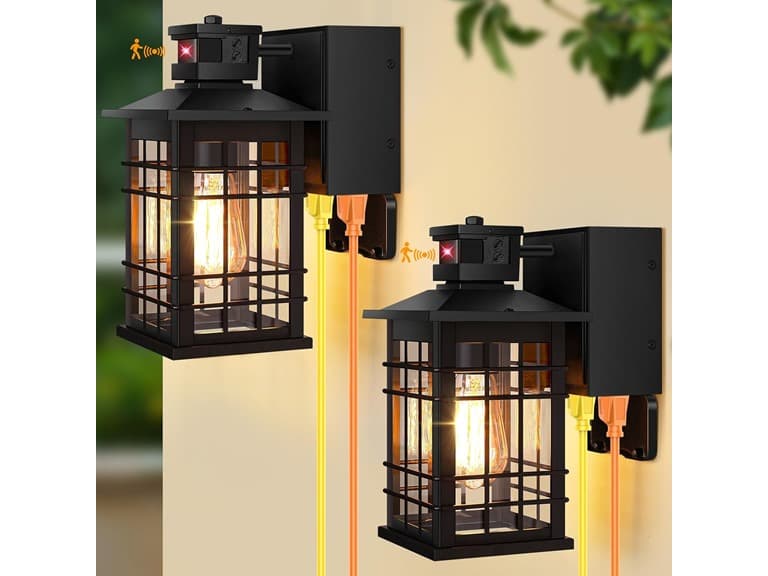 Porch Lights Motion Sensor Black YrCh - Image 1