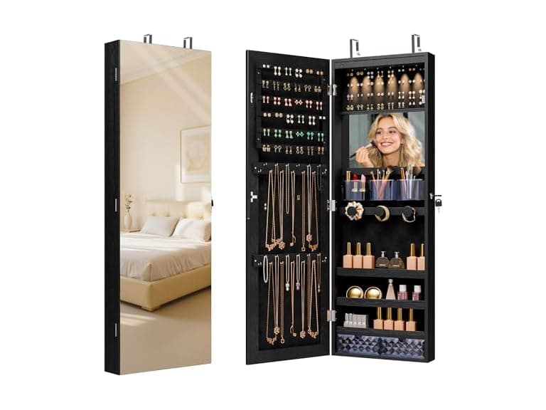 Black Jewelry Armoire Organizer - Image 1