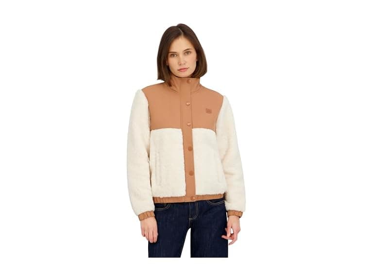 Billabong Womens Full Zip Sherpa Mixed Nylon Jacket - Image 1