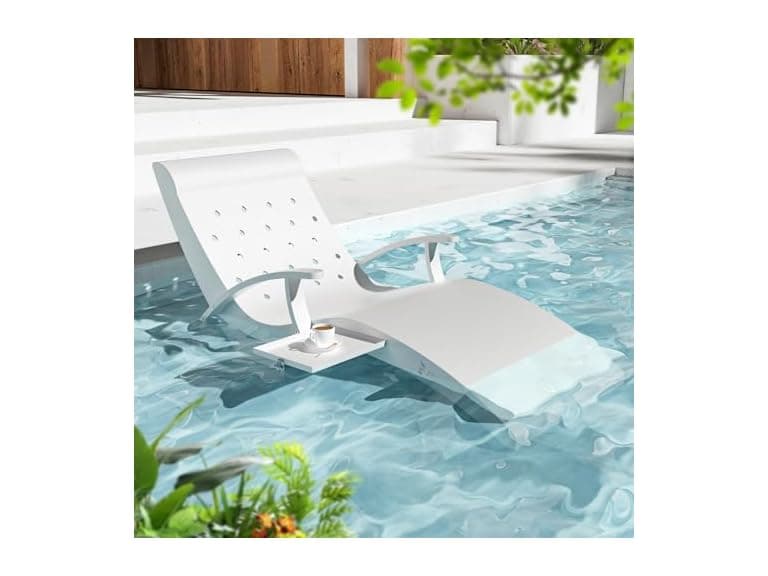 Sun Tanning Lounge Chair with Tray & Towel Ledge - Image 1