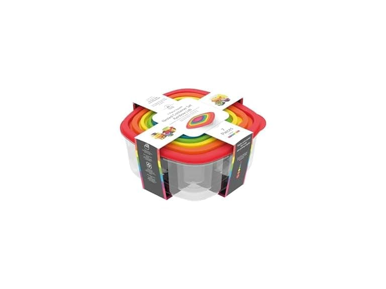 Square Rainbow Food Storage Containers - Image 1
