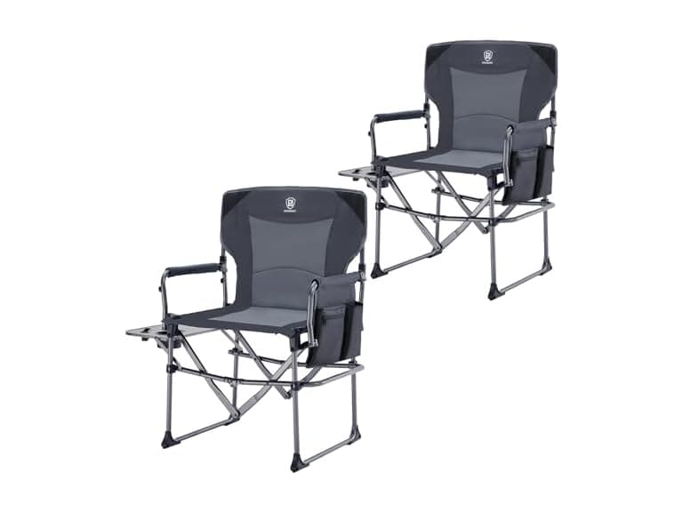EVER ADVANCED Grey Camping Chair 2 Pack - Image 1